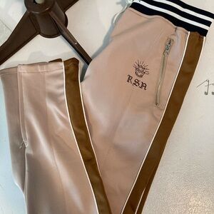 Reason Y2K Track Stripe Joggers Zip Bottoms Medium Y2K Black Stripe on Tan NWOT